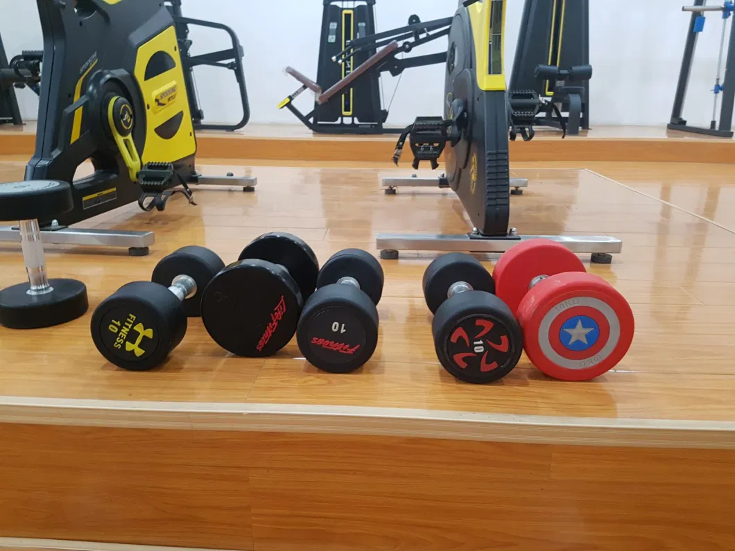 Free Weight Color Cap with Black Rubber Dumbbell Gym Accessories