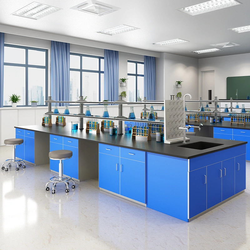 Steel Wood Laboratory Furniture Chemistry Lab Island Bench Workbench